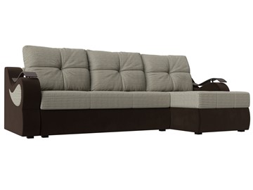 Угловой диван Меркурий, Корфу 02 (рогожка)/коричневый (вельвет) в Махачкале