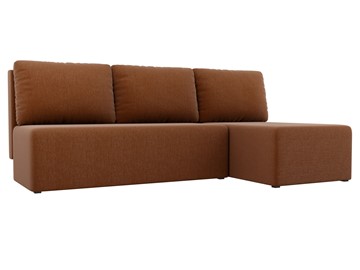 Угловой раскладной диван Поло, Коричневый (рогожка) в Махачкале - предосмотр