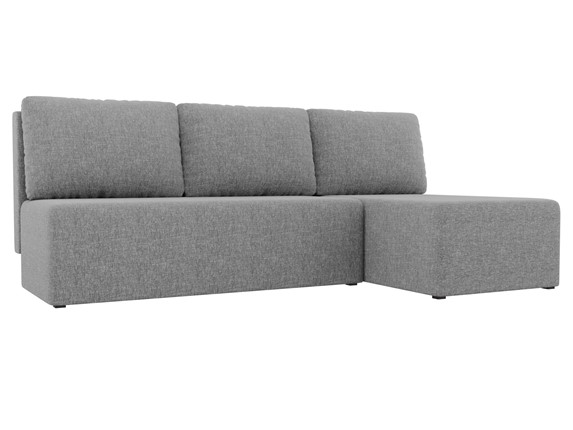 Угловой раскладной диван Поло, Серый (рогожка) в Махачкале - изображение