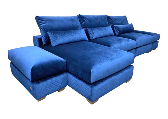 Угловой диван V-10-M ДУ (ПУФ2+Д4+ПС+ПС+ПУФ2), Memory foam в Махачкале - изображение