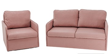 Мебельный набор Амира розовый диван + кресло в Махачкале