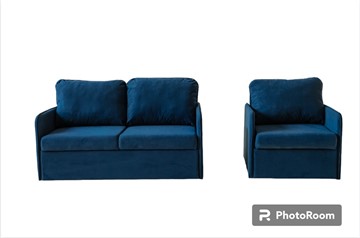 Набор мебели Амира синий диван + кресло в Махачкале