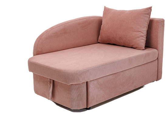 Диван-кровать правая Тедди розовый в Махачкале - изображение