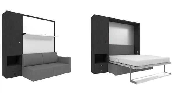 Диван Кровать-трансформер Smart (ШЛ+КД 1400), шкаф левый, правый подлокотник в Махачкале - изображение