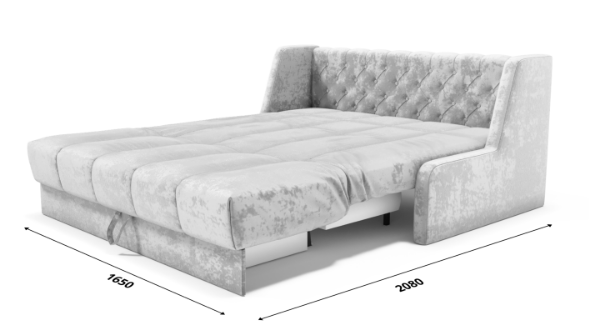 Прямой диван Аккордеон-Кровать 1,55 с каретной утяжкой, полоска (ППУ) в Махачкале - изображение 6