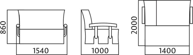 Диван прямой Аккордеон с боковинами, спальное место 1400 в Махачкале - изображение 4