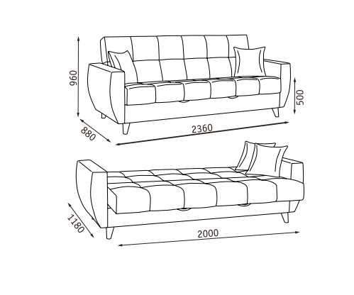 Прямой диван Бетти  2 БД в Махачкале - изображение 22
