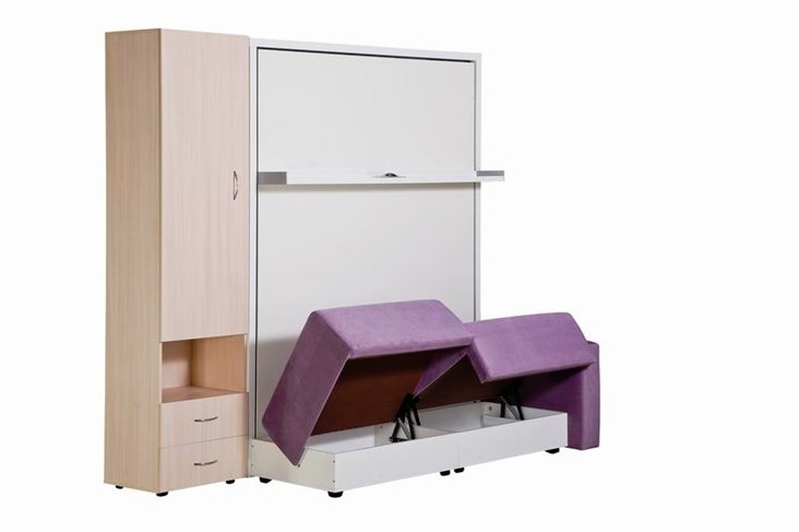 Диван Кровать-трансформер Smart (ШЛ+КД 1400+ШП), 2 шкафа, без подлокотников в Махачкале - изображение 4