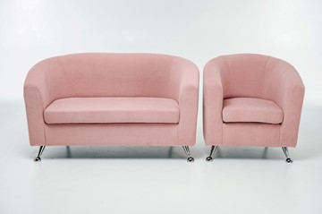 Комплект мебели Брамс  цвет розовый диван 2Д + кресло в Махачкале
