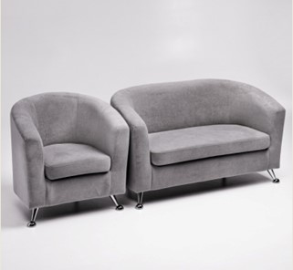 Комплект мебели Брамс  цвет серый диван 2Д + кресло в Махачкале