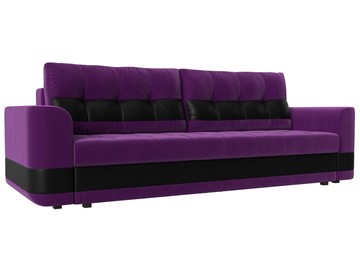 Прямой диван Честер, Фиолетовый/черный (вельвет/экокожа) в Махачкале