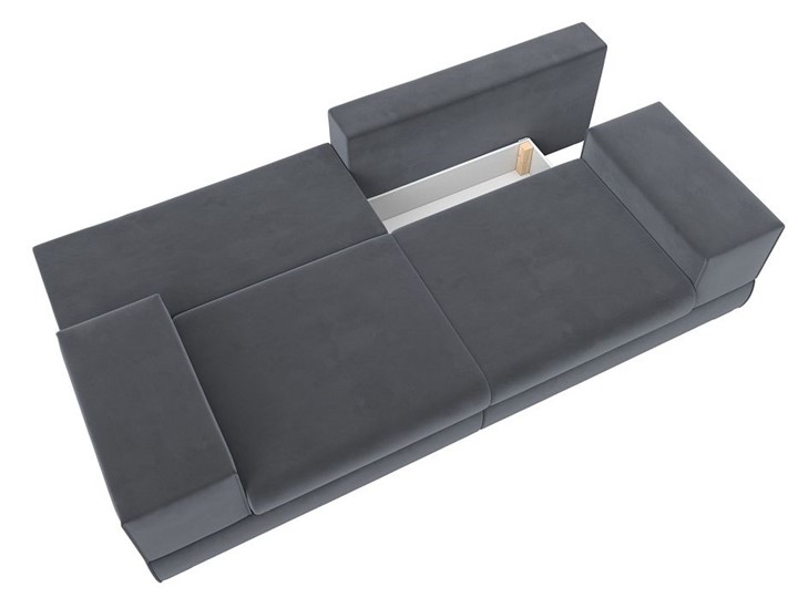 Прямой диван Лига-037, Серый (велюр) в Махачкале - изображение 2