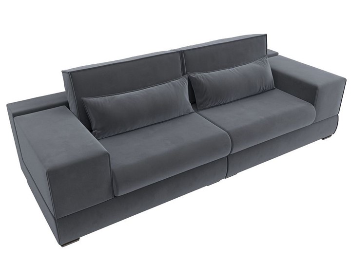 Прямой диван Лига-037, Серый (велюр) в Махачкале - изображение 5