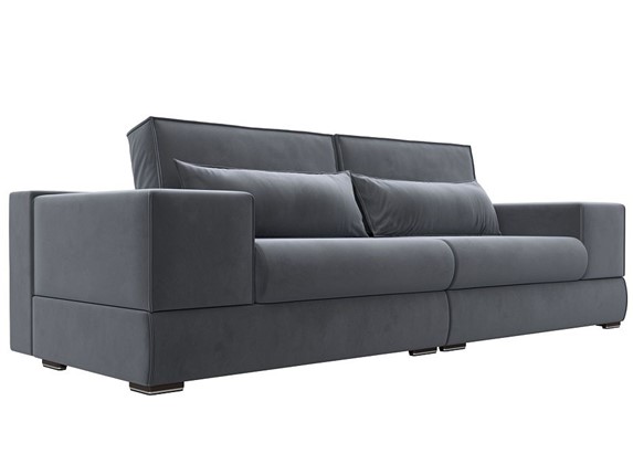 Прямой диван Лига-037, Серый (велюр) в Махачкале - изображение