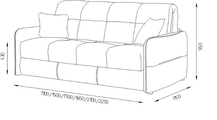 Прямой диван Токио 2 150 (НПБ) в Махачкале - изображение 6