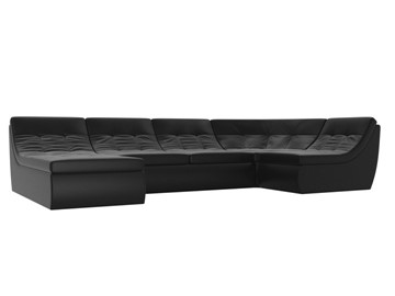 Модульный П-образный диван Холидей, Черный (экокожа) в Махачкале