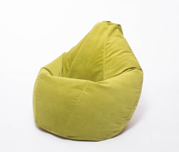 Кресло-мешок Груша малое, велюр однотон, травянное в Махачкале - предосмотр