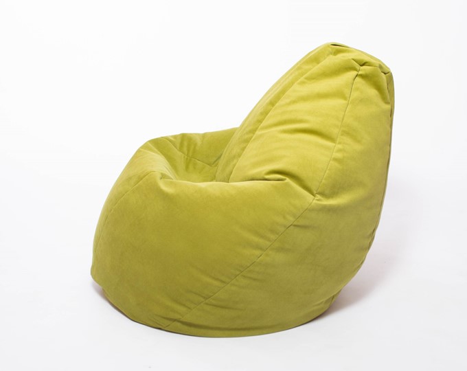 Кресло-мешок Груша малое, велюр однотон, травянное в Махачкале - изображение 2