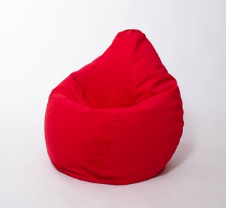 Кресло-мешок Груша большое, велюр однотон, красное в Махачкале - предосмотр