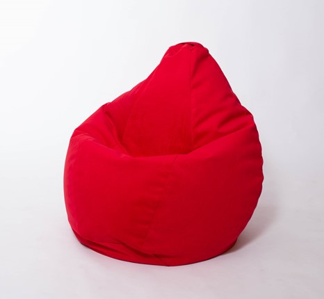 Кресло-мешок Груша большое, велюр однотон, красное в Махачкале - изображение