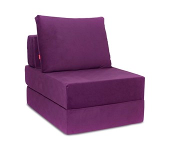 Кресло бескаркасное Окта, велюр фиолетовый в Махачкале