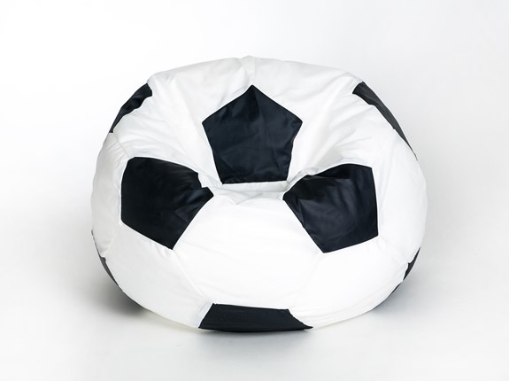 Кресло-мешок Мяч малый, бело-черный в Махачкале - изображение