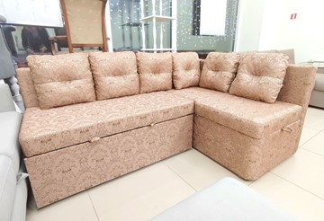 Кухонный угловой диван Яшма 1 ДУ Весь в ткани Жаккард AFINA 06 в Махачкале