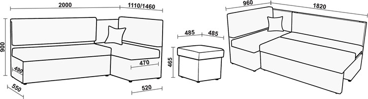 Угловой кухонный диван Нео КМ 3 с механизмом 2000*1110 в Махачкале - изображение 20
