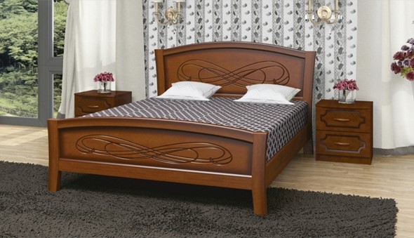 Кровать полуторная Карина-16 (Орех) 140х200 в Махачкале - изображение