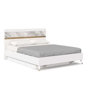 Двуспальная кровать 1600 Айла ЛД 688.110.000 с подъемным механизмом, Белый/Статуарио, исполнение 1 в Махачкале
