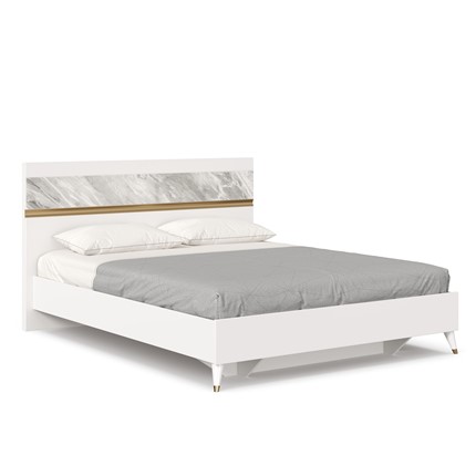 Спальная кровать 1600 Айла ЛД 688.120.000 с основанием, Белый/Статуарио, исполнение 1 в Махачкале - изображение