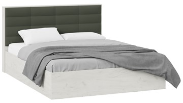 Двуспальная кровать Агата тип 1 (Дуб крафт белый, Велюр Серый) в Махачкале