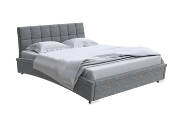 Кровать 2-спальная Corso-1L 140x200, Велюр (Gratta 4 Серый космос) в Махачкале