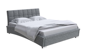 Кровать в спальню Corso-1L 160x200, Велюр (Gratta 4 Серый космос) в Махачкале
