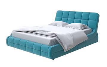 Двуспальная кровать Corso-6 200х200, Велюр (Forest 562 Голубой) в Махачкале