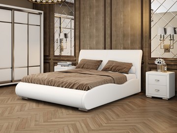 Кровать в спальню Corso-8 Lite 160х200, Экокожа (Белый) в Махачкале