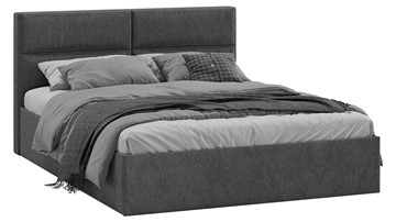 Кровать в спальню Глосс Тип 1 (Микровелюр Wellmart Graphite) в Махачкале - предосмотр