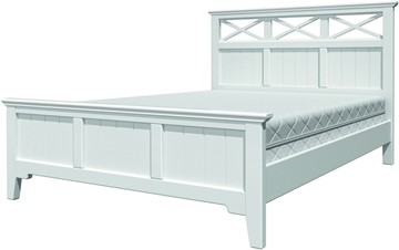 Спальная кровать Грация-5 с белым карнизом (Белый Античный) 160х200 в Махачкале