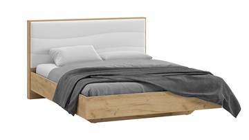 Кровать 2-спальная Миранда тип 1 (Дуб крафт золотой/Белый глянец) в Махачкале