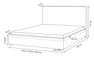 Двуспальная кровать Mono 140х200, Велюр (Monopoly Миндаль (111)) в Махачкале - предосмотр 1