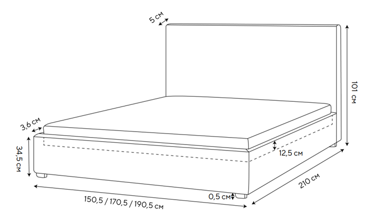 Двуспальная кровать Mono 140х200, Велюр (Monopoly Миндаль (111)) в Махачкале - изображение 1