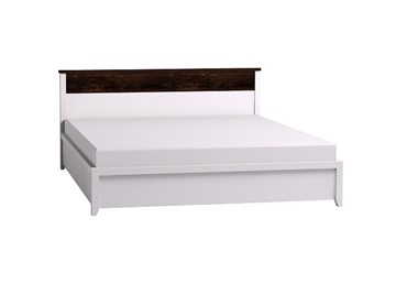 Двуспальная кровать Норвуд 31 с гибкими ламелями металл, Белый-Орех шоколадный в Махачкале