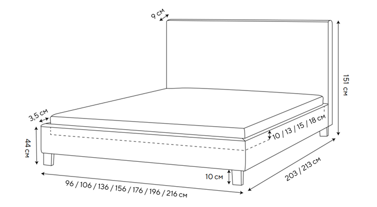 Кровать двуспальная Rhomby 160х200, Рогожка (Тетра Бежевый) в Махачкале - изображение 1