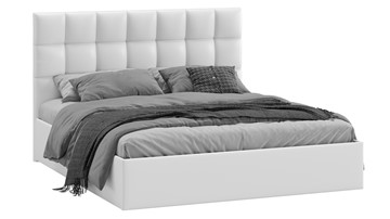 2-спальная кровать с подъемным механизмом Эмбер (Экокожа белая) в Махачкале
