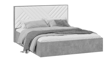 Кровать двуспальная с подъемным механизмом Хилтон Тип 1 без заглушины (Ателье светлый/Белый) в Махачкале