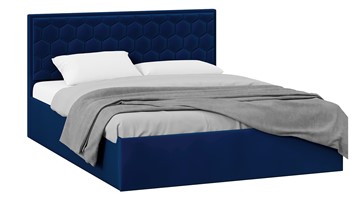 Двуспальная кровать с подъемным механизмом Порто (Велюр Confetti Blue) без заглушины в Махачкале