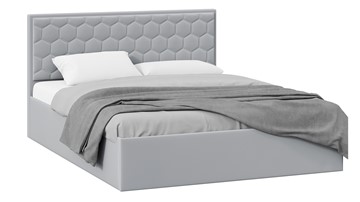 Кровать спальная с подъемным механизмом Порто (Велюр Confetti Silver) без заглушины в Махачкале