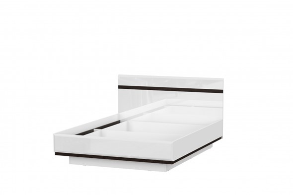 Кровать спальная Соло универсальная 1,6х2,0, белый/белый глянец/венге в Махачкале - изображение