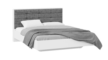 Кровать в спальню Тесса (Белый Жемчуг/Рогожка серая) в Махачкале