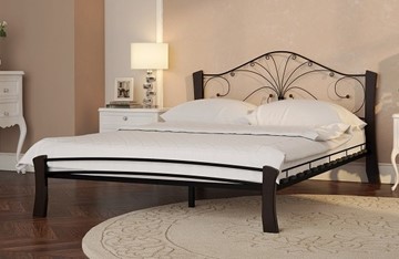 Кровать полутороспальная Фортуна 4 Лайт, 1400, черный/шоколад в Махачкале